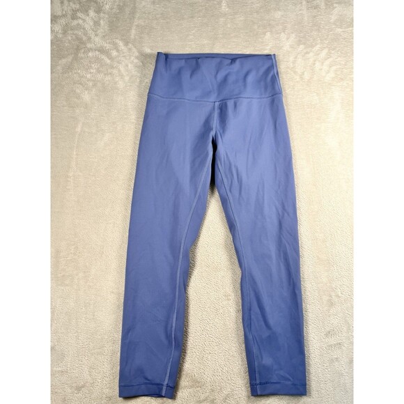 Lululemon Wunder Train High Rise Crop 23" Size 8 Blue Athletic Yoga Pilates Gym - Picture 5 of 7